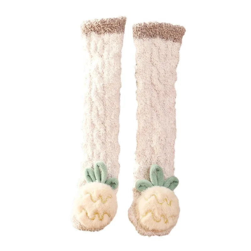 Mini Fashion™ - Extra Warm - Lange Baby-Socken Khaki Ananas / M (1-3 Jahre) | Pädagogisches Holzspielzeug von Mein Kleines Baby