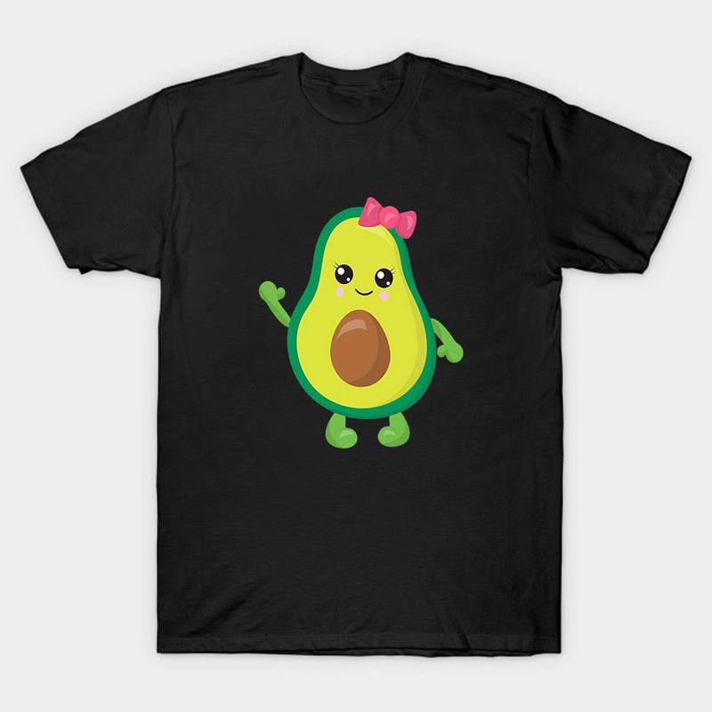 Mini Fashion™ - Familien-Parter-Look - Avocado T-Shirt Schwarz Avocado mit Schleife / Erwachsene - L | Pädagogisches Holzspielzeug von Mein Kleines Baby