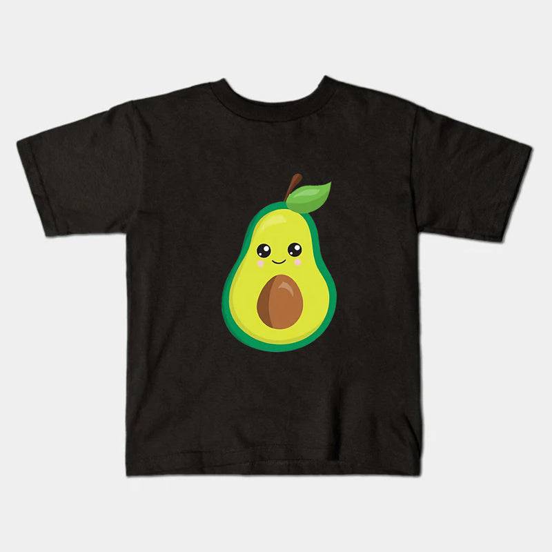 Mini Fashion™ - Familien-Parter-Look - Avocado T-Shirt Schwarz Avocado mit Stein / Erwachsene - XL | Pädagogisches Holzspielzeug von Mein Kleines Baby