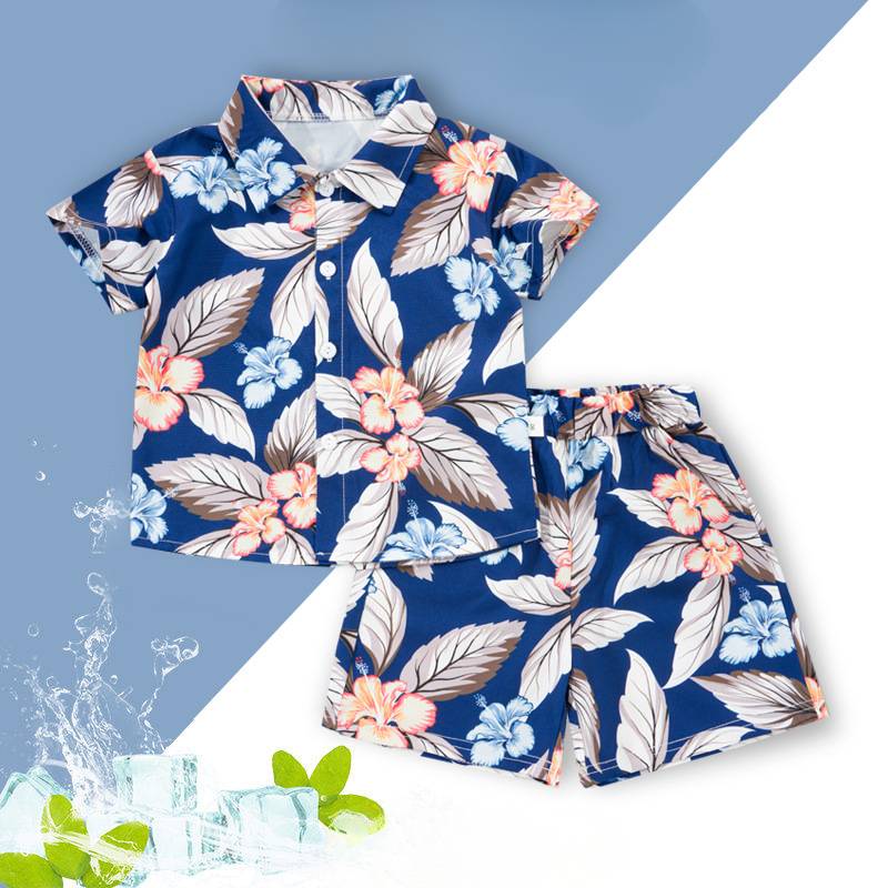 Mini Fashion™ - Frisch und fröhlich - Florales Set für Jungen Blau / 120 (4-5 Jahre) | Pädagogisches Holzspielzeug von Mein Kleines Baby