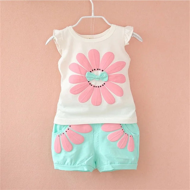 Mini Fashion™ - Fröhliche Abenteuer - Baumwoll-Sommer-Set Weiß/Blau / 80 (6-12 Monate) | Pädagogisches Holzspielzeug von Mein Kleines Baby