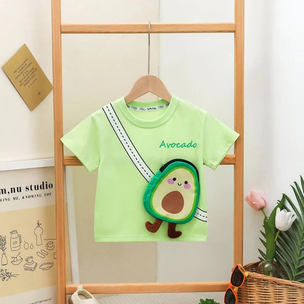 Mini Fashion™ - Fruchtiger Look - T-Shirt Grün - Avocado / 130 (5-6 Jahre) | Pädagogisches Holzspielzeug von Mein Kleines Baby