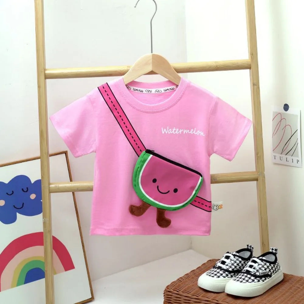 Mini Fashion™ - Fruchtiger Look - T-Shirt Rosa - Wassermelone / 110 (3-4 Jahre) | Pädagogisches Holzspielzeug von Mein Kleines Baby