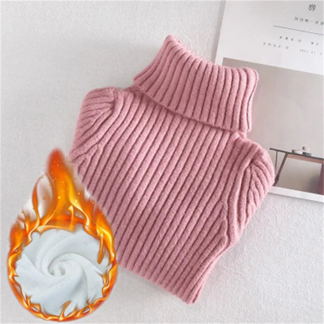 Mini Fashion™ - Gesteppter Rollkragenpullover für Kinder einfarbig Rosa / 100 (3 Jahre) | Pädagogisches Holzspielzeug von Mein Kleines Baby