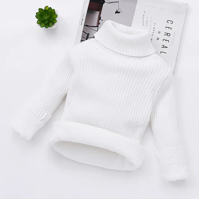 Mini Fashion™ - Gesteppter Rollkragenpullover für Kinder einfarbig Weiß / 100 (3 Jahre) | Pädagogisches Holzspielzeug von Mein Kleines Baby