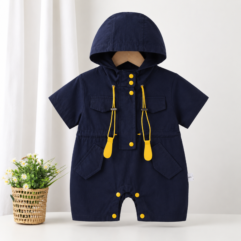 Mini Fashion™ - Hart & Sommerlich - Baby-Overall Dunkelblau / 80 (12-18 Monate) | Pädagogisches Holzspielzeug von Mein Kleines Baby