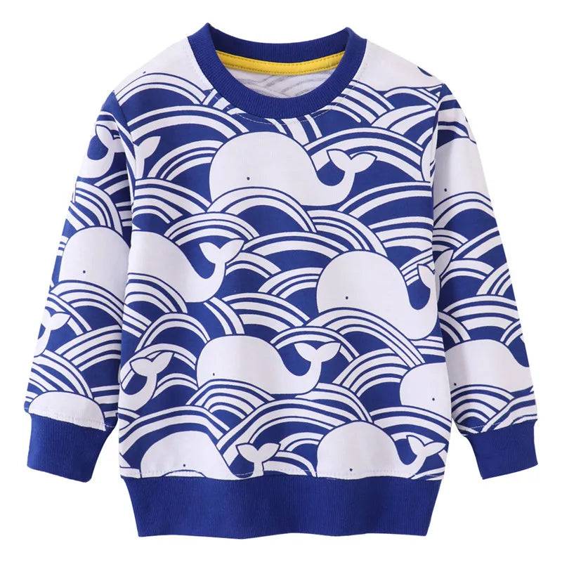 Mini Fashion™ - Herbstkleidung - Pullover mit Walfischmuster Blau / 100 (3 Jahr) | Pädagogisches Holzspielzeug von Mein Kleines Baby