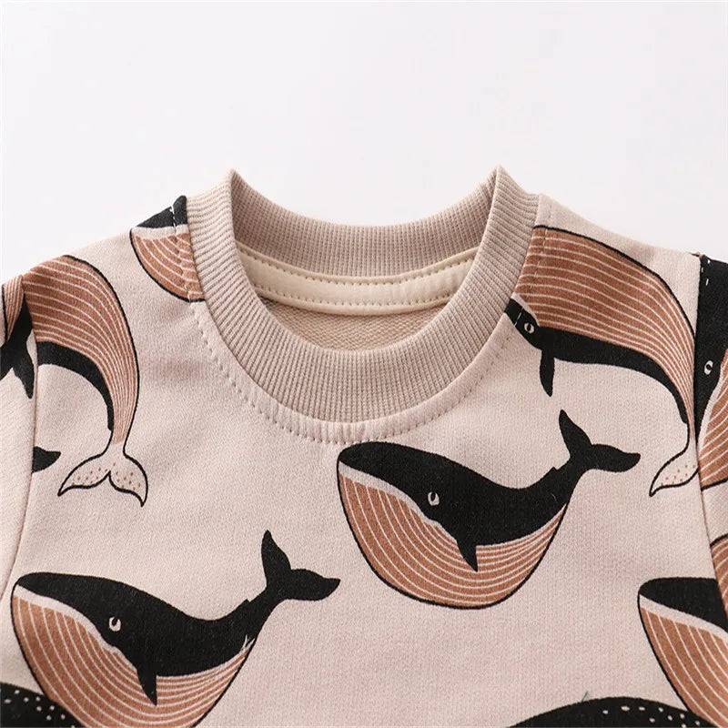 Mini Fashion™ - Herbstkleidung - Pullover mit Walfischmuster Braun / 100 (3 Jahr) | Pädagogisches Holzspielzeug von Mein Kleines Baby