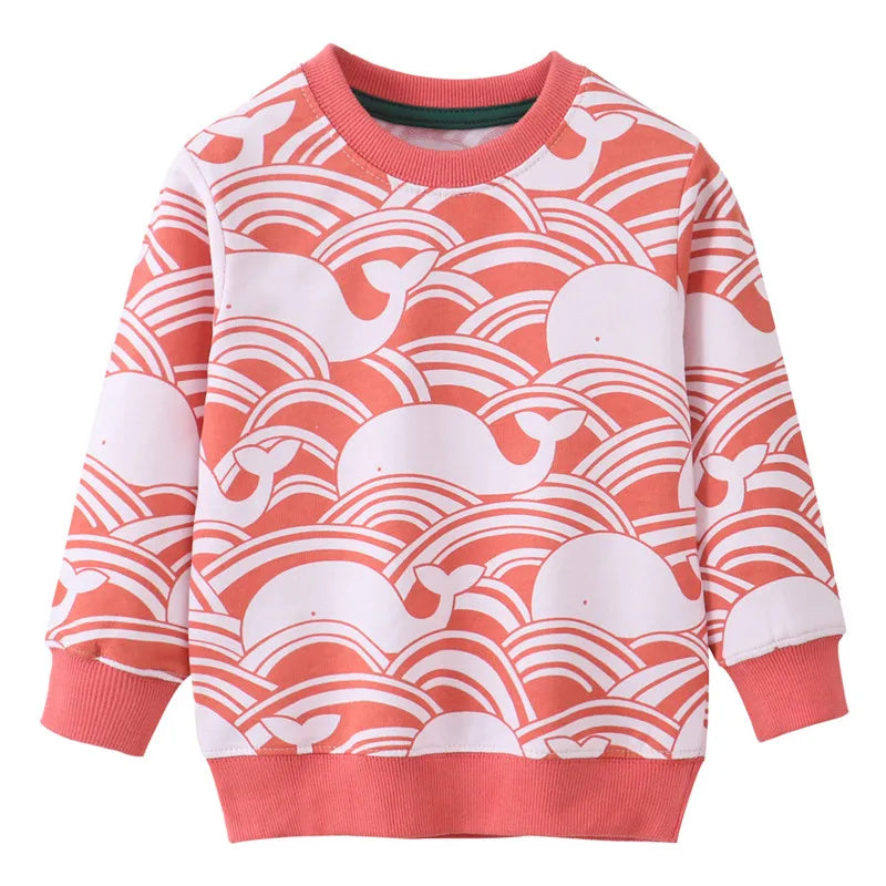 Mini Fashion™ - Herbstkleidung - Pullover mit Walfischmuster Orange / 110 (4 Jahr) | Pädagogisches Holzspielzeug von Mein Kleines Baby