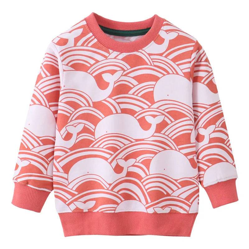 Mini Fashion™ - Herbstkleidung - Pullover mit Walfischmuster Orange / 120 (5 Jahr) | Pädagogisches Holzspielzeug von Mein Kleines Baby