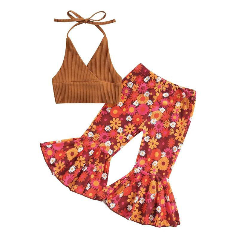 Mini Fashion™ - Ideal für den Sommer - Sommerset für Mädchen Braun - Rot / 100 (12-18 Monate) | Pädagogisches Holzspielzeug von Mein Kleines Baby