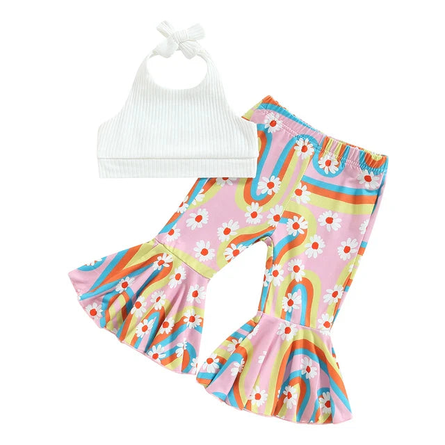 Mini Fashion™ - Ideal für den Sommer - Sommerset für Mädchen Weiß - Rosa / 110 (18-24 Monate) | Pädagogisches Holzspielzeug von Mein Kleines Baby