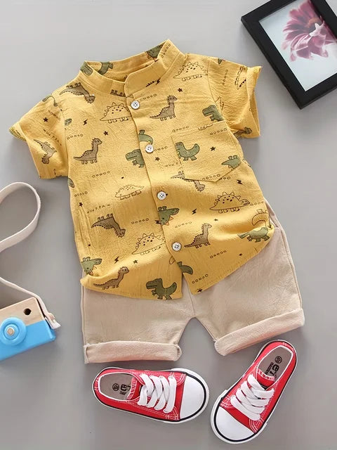 Mini Fashion™ - Ideal zum Spielen im Freien - Dino-Sommer-Set Gelb / 100 (18-24 Monate) | Pädagogisches Holzspielzeug von Mein Kleines Baby