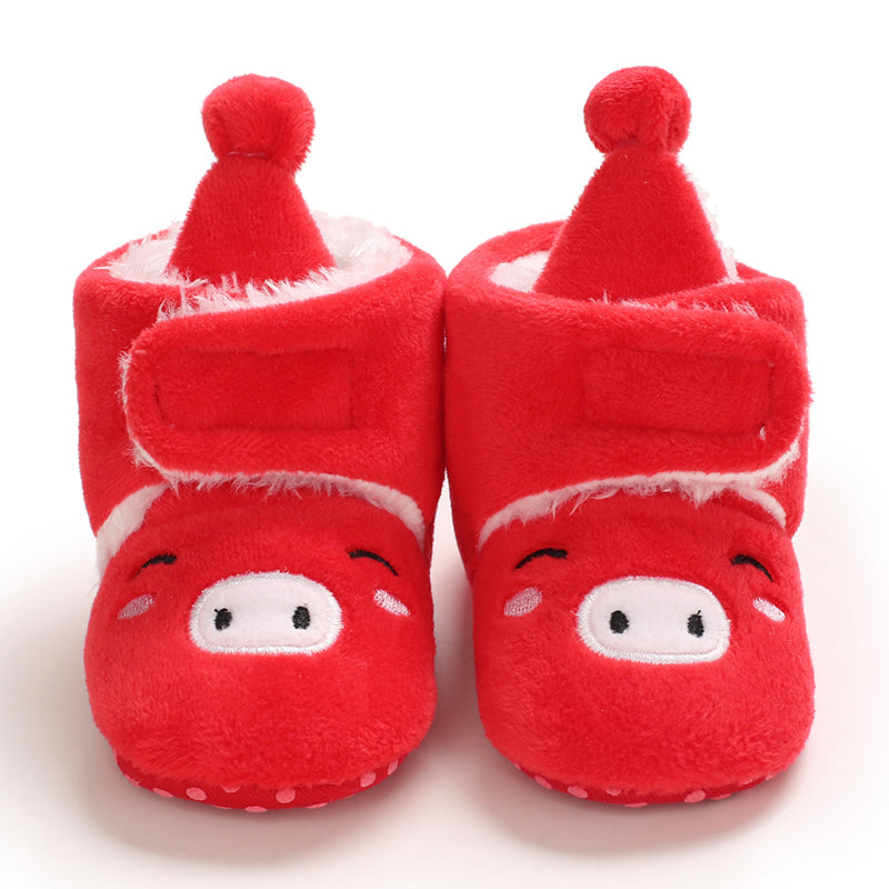 Mini Fashion™ - Julehjemmesko til børn Rød - Smiley / 23 (12-18 måneder) | Pädagogisches Holzspielzeug von Mein Kleines Baby