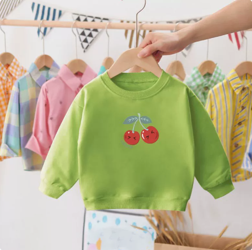 Mini Fashion™ - Kirsch Pullover Kirsche - Grün / 100 (3 Jahre) | Pädagogisches Holzspielzeug von Mein Kleines Baby