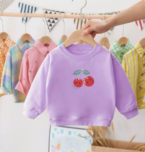 Mini Fashion™ - Kirsch Pullover Kirsche - Lila / 100 (3 Jahre) | Pädagogisches Holzspielzeug von Mein Kleines Baby