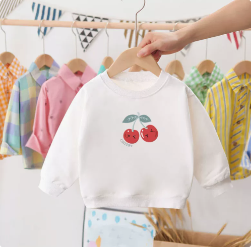 Mini Fashion™ - Kirsch Pullover Kirsche - Weiß / 100 (3 Jahre) | Pädagogisches Holzspielzeug von Mein Kleines Baby