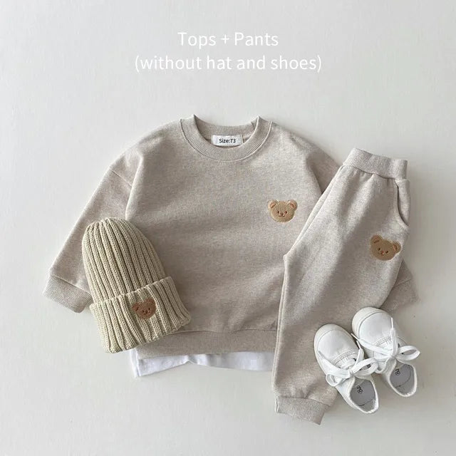 Mini Fashion™ - Kleinkind Bären-Trainingsanzug Grau / 68 (4-6 Monate) / Nein | Pädagogisches Holzspielzeug von Mein Kleines Baby