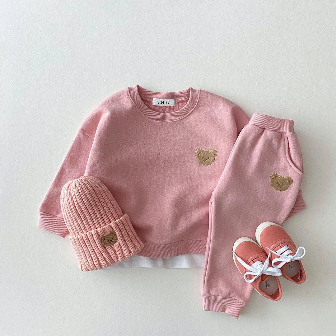 Mini Fashion™ - Kleinkind Bären-Trainingsanzug Rosa / 98 (3 Jahre) / Ja | Pädagogisches Holzspielzeug von Mein Kleines Baby