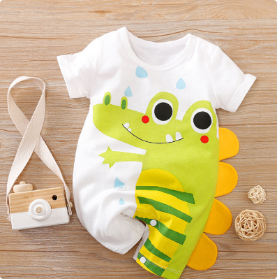 Mini Fashion™ - Komfort für jede Nacht - Kurzärmeliger Pyjama-Body 90 (12-18 Monate) / Dino-Biss | Pädagogisches Holzspielzeug von Mein Kleines Baby
