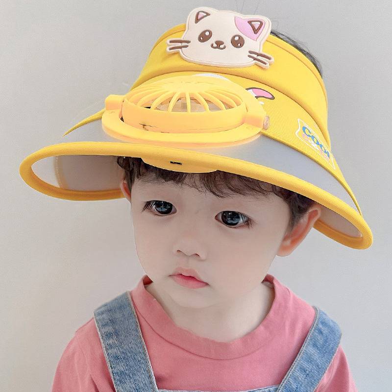 Mini Fashion™ - Kühler Kopf - Ventilator Hut Gelb / 50-54cm (3-12 Jahre) | Pädagogisches Holzspielzeug von Mein Kleines Baby