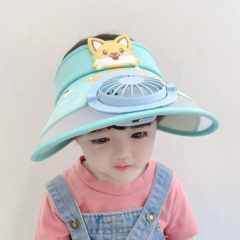 Mini Fashion™ - Kühler Kopf - Ventilator Hut Hellblau / 50-54cm (3-12 Jahre) | Pädagogisches Holzspielzeug von Mein Kleines Baby