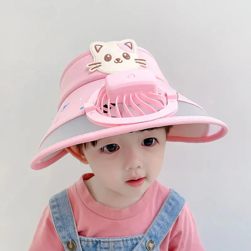 Mini Fashion™ - Kühler Kopf - Ventilator Hut Rosa / 50-54cm (3-12 Jahre) | Pädagogisches Holzspielzeug von Mein Kleines Baby