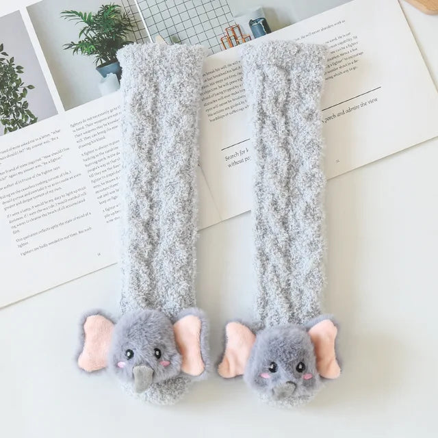 Mini Fashion™ - Kuschelige Stulpen - Kindersocken Grauer Elefant | Pädagogisches Holzspielzeug von Mein Kleines Baby