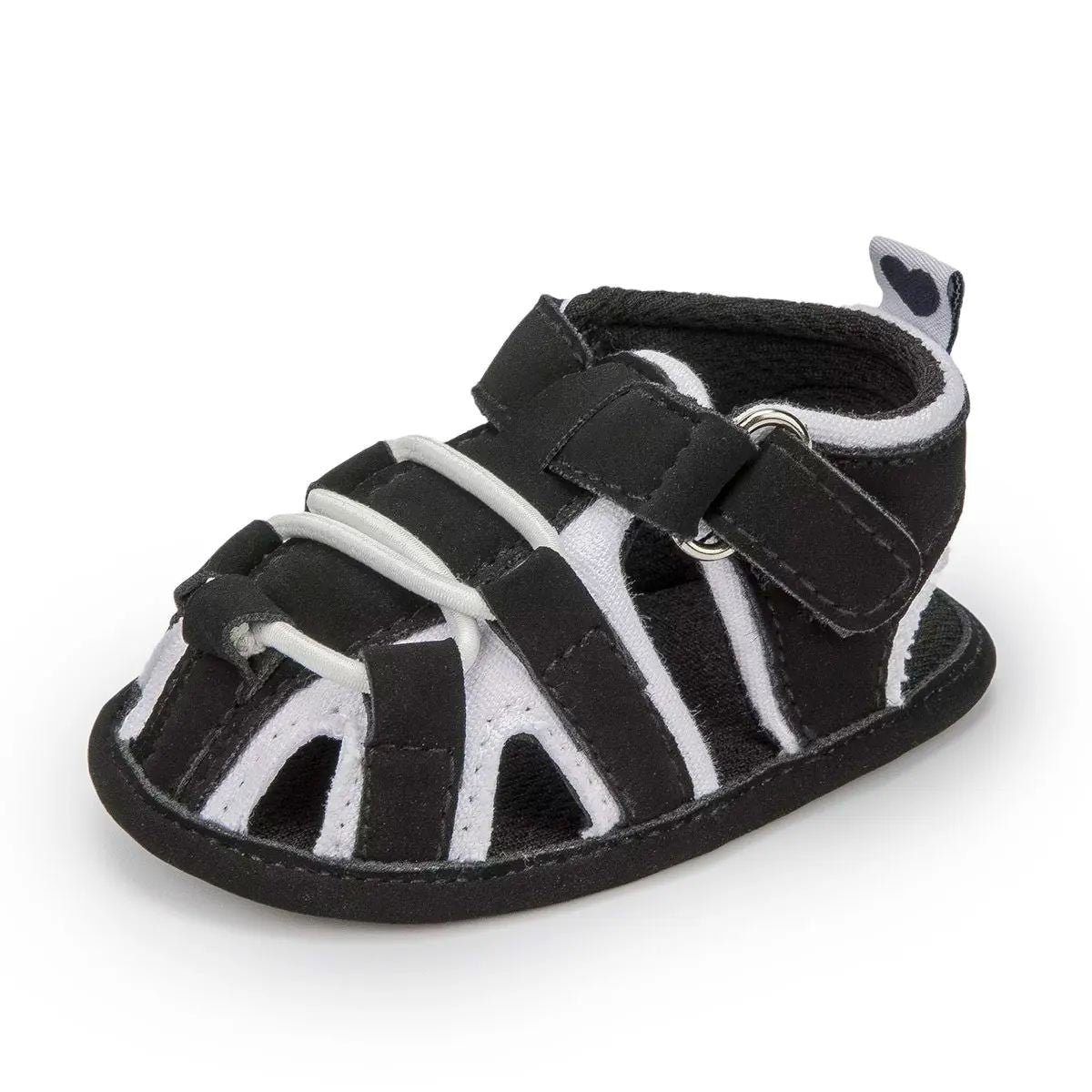 Mini Fashion™ - Leicht und bequem - Sandalen für Kleinkinder Schwarz und weiß / 2 (6-12 Monate) | Pädagogisches Holzspielzeug von Mein Kleines Baby