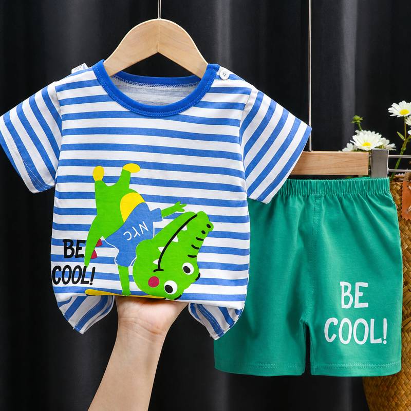 Mini Fashion™ - Løveprint - Sommersæt til drenge Krokodille / 120 | Pädagogisches Holzspielzeug von Mein Kleines Baby