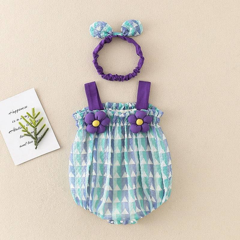 Mini Fashion™ - Luftig und cool - Mädchen Strampler Blau / 100 (12-15 Monate) | Pädagogisches Holzspielzeug von Mein Kleines Baby