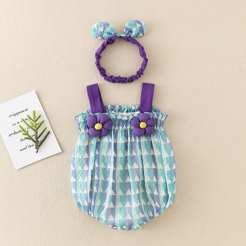 Mini Fashion™ - Luftig und cool - Mädchen Strampler Blau / 100 (12-15 Monate) | Pädagogisches Holzspielzeug von Mein Kleines Baby