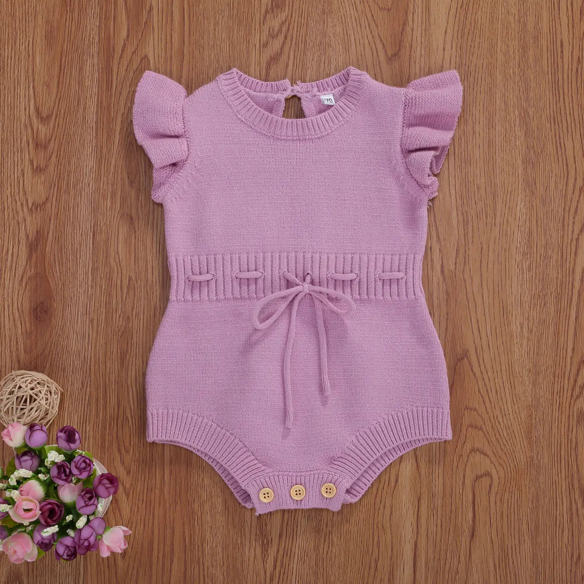 Mini Fashion™ - Luftig&süß - Mädchen-Baby-Overall Hellviolett / 80 (6-12 Monate) | Pädagogisches Holzspielzeug von Mein Kleines Baby