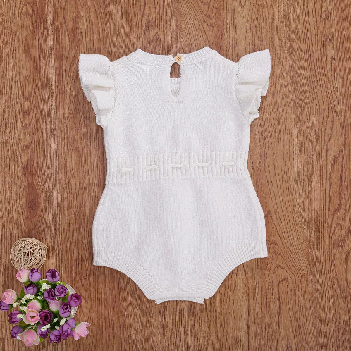 Mini Fashion™ - Luftig&süß - Mädchen-Baby-Overall Weiß / 90 (12-18 Monate) | Pädagogisches Holzspielzeug von Mein Kleines Baby
