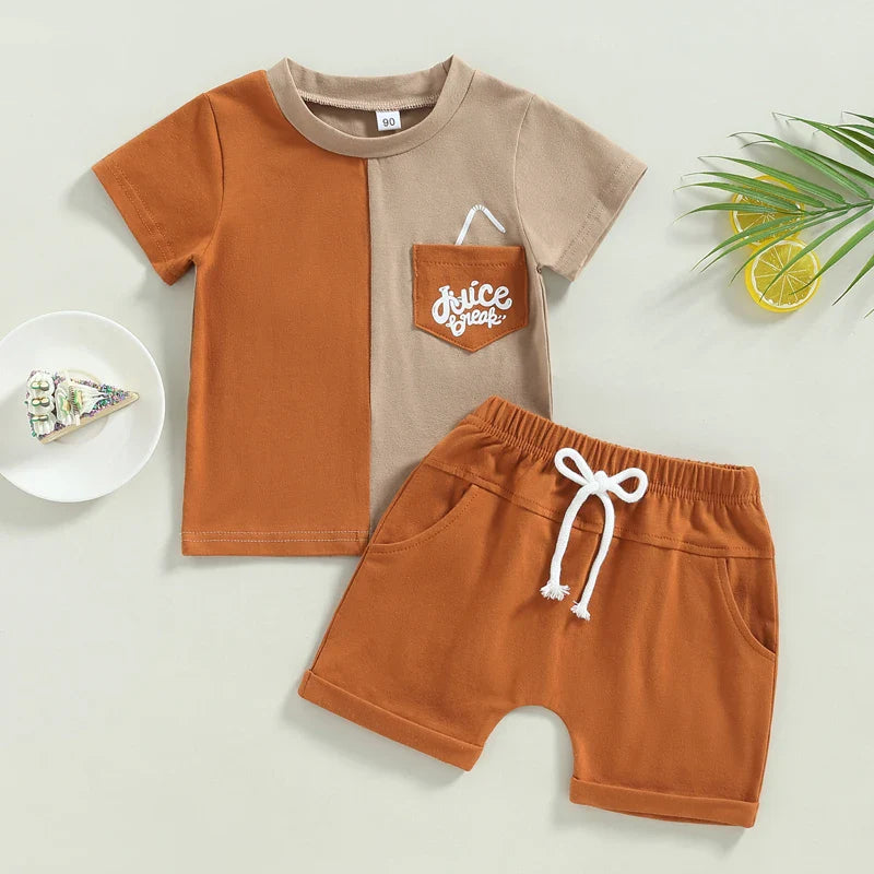 Mini Fashion™ - Modische Farben - Sommerset für Jungen Braun / 100 | Pädagogisches Holzspielzeug von Mein Kleines Baby