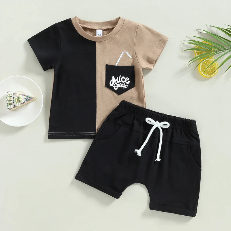 Mini Fashion™ - Modische Farben - Sommerset für Jungen Schwarz / 100 | Pädagogisches Holzspielzeug von Mein Kleines Baby