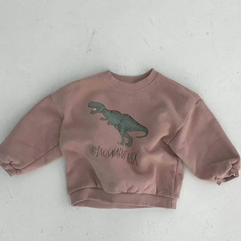Mini Fashion™ - Niedlicher Dinosaurier Druck - Dino Pullover Rosa / 100 (3 Jahr) | Pädagogisches Holzspielzeug von Mein Kleines Baby
