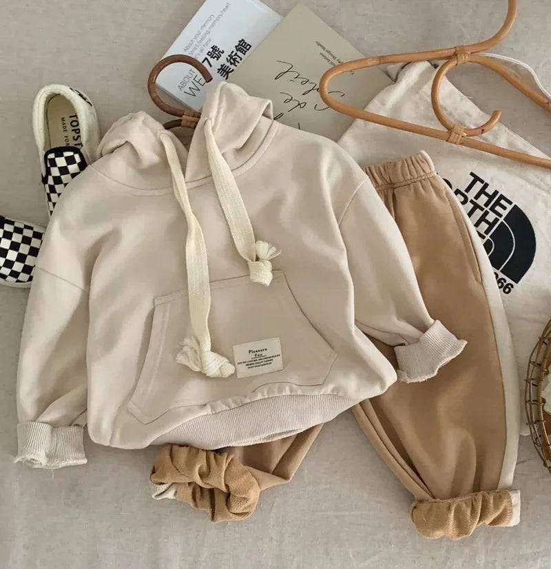 Mini Fashion™ - Pleasure Fun - Hoodie Beige / 100 (3 Jahr) | Pädagogisches Holzspielzeug von Mein Kleines Baby