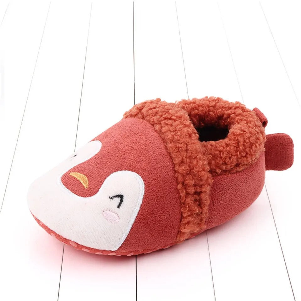 Mini Fashion™ - Plüschtiere - Tierische Hausschuhe für Kleinkinder Pinguin Rot / 16 (7-12 Monate) | Pädagogisches Holzspielzeug von Mein Kleines Baby