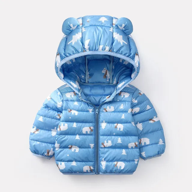 Mini Fashion™ - Polyester Wintermantel mit Kapuze Blau / 100 (4-5 Jahre) | Pädagogisches Holzspielzeug von Mein Kleines Baby