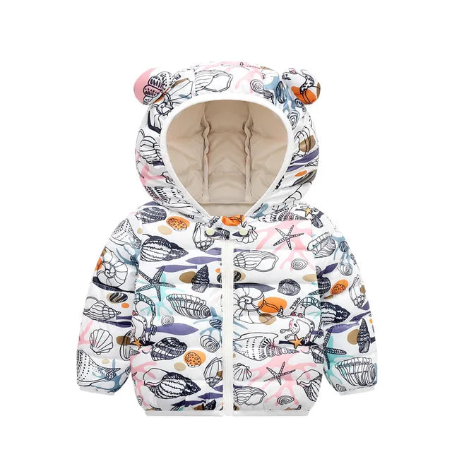 Mini Fashion™ - Polyester Wintermantel mit Kapuze Weiß / 120 (7-8 Jahre) | Pädagogisches Holzspielzeug von Mein Kleines Baby