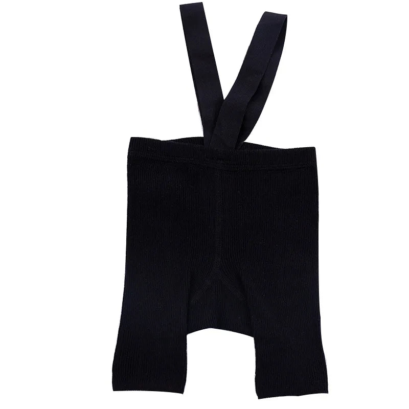 Mini Fashion™ - Praktische Schulterriemen - Kurze Latzhose Schwarz / M (12-24 Monate) | Pädagogisches Holzspielzeug von Mein Kleines Baby