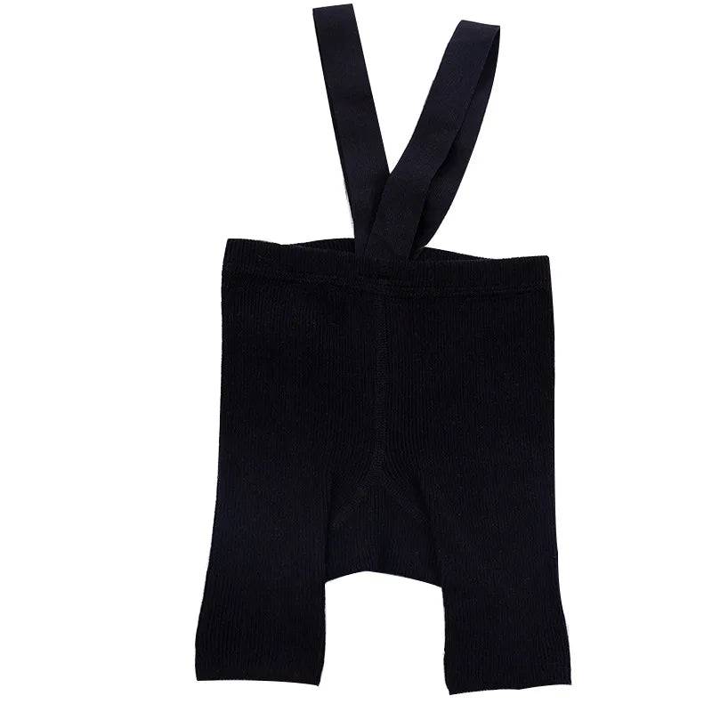 Mini Fashion™ - Praktische Schulterriemen - Kurze Latzhose Schwarz / M (12-24 Monate) | Pädagogisches Holzspielzeug von Mein Kleines Baby