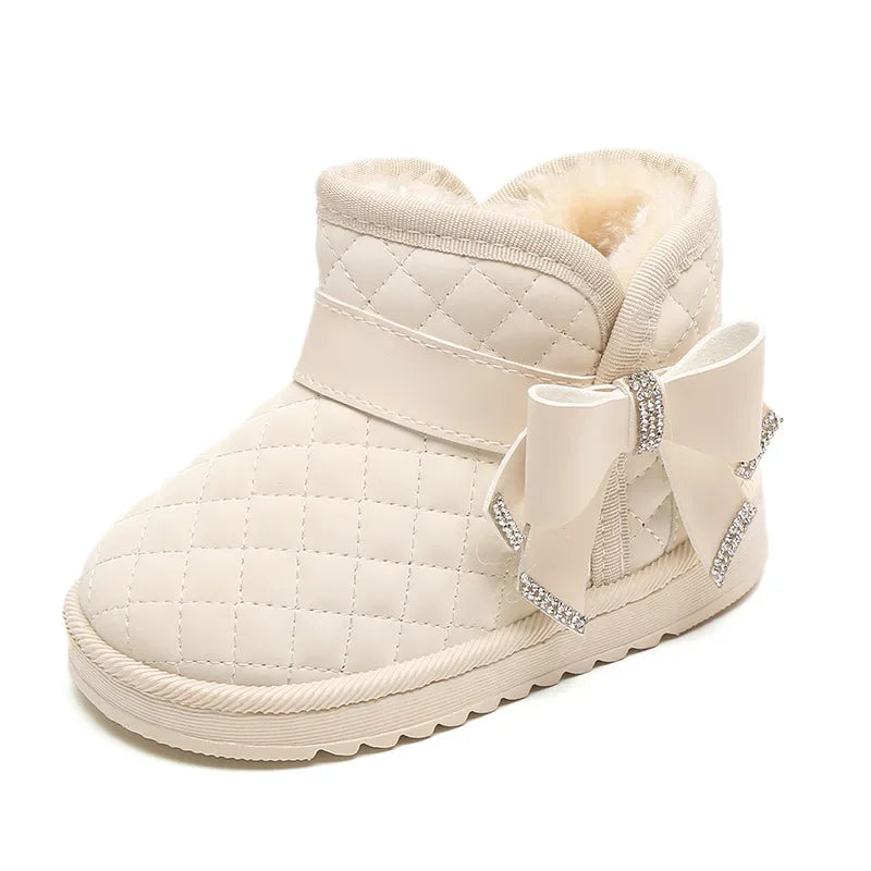 Mini Fashion™ - Rutschfest - Mädchen Schneestiefel Creme Weiß / 20 (1-2 Jahr) | Pädagogisches Holzspielzeug von Mein Kleines Baby