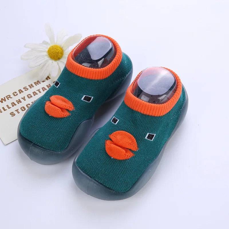 Mini Fashion™ - Rutschfeste Sohle - Schuhsocken Dunkelgrün / 20/21 (12-18 Monate) | Pädagogisches Holzspielzeug von Mein Kleines Baby