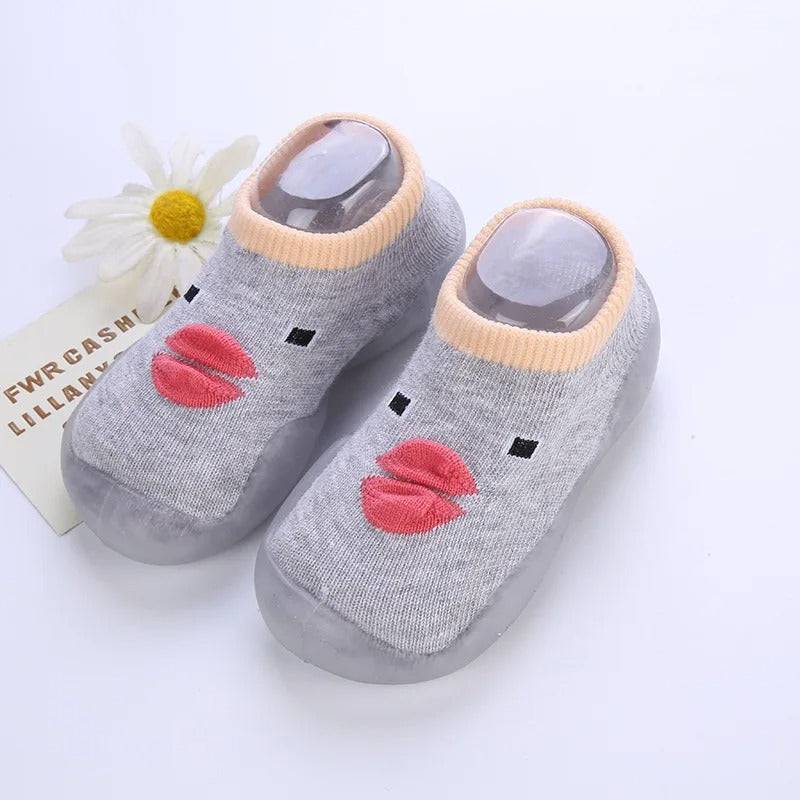 Mini Fashion™ - Rutschfeste Sohle - Schuhsocken Grau / 20/21 (12-18 Monate) | Pädagogisches Holzspielzeug von Mein Kleines Baby