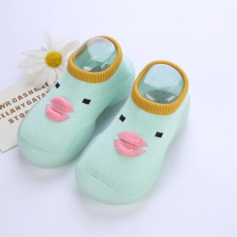 Mini Fashion™ - Rutschfeste Sohle - Schuhsocken Hellgrün / 20/21 (12-18 Monate) | Pädagogisches Holzspielzeug von Mein Kleines Baby