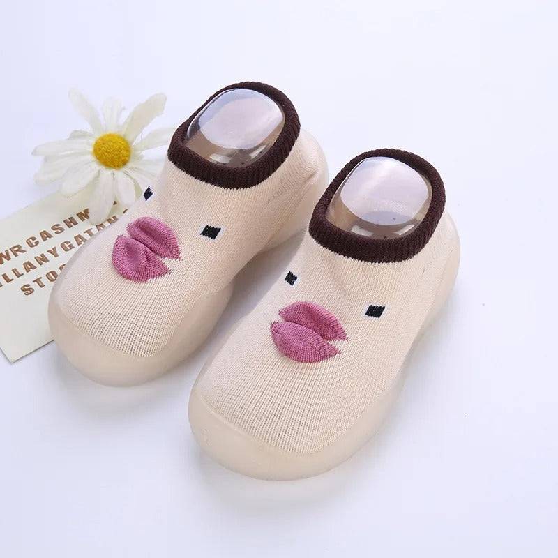 Mini Fashion™ - Rutschfeste Sohle - Schuhsocken Khaki / 20/21 (12-18 Monate) | Pädagogisches Holzspielzeug von Mein Kleines Baby
