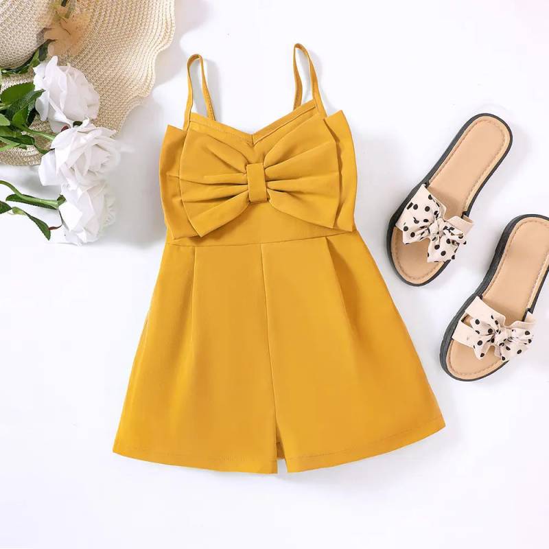 Mini Fashion™ – Schleife&Stil - Kinder-Overall 120 (5 Jahre) / Gelb | Pädagogisches Holzspielzeug von Mein Kleines Baby