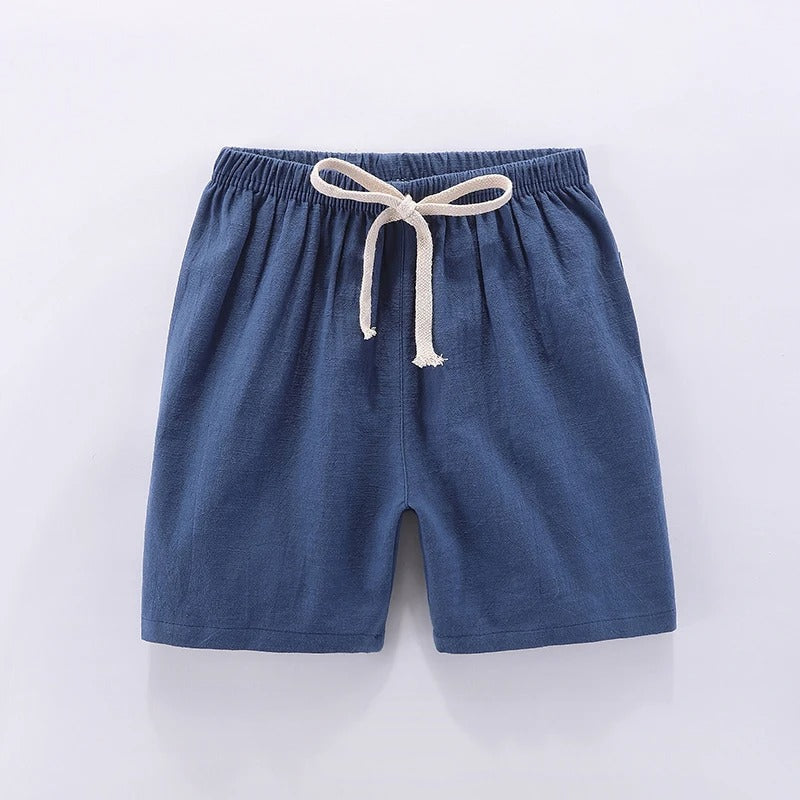 Mini Fashion™ - Schnelltrocknendes Material - Baumwolle-Leinen Short Dunkelblau / 100 ( 1 Jahr) | Pädagogisches Holzspielzeug von Mein Kleines Baby